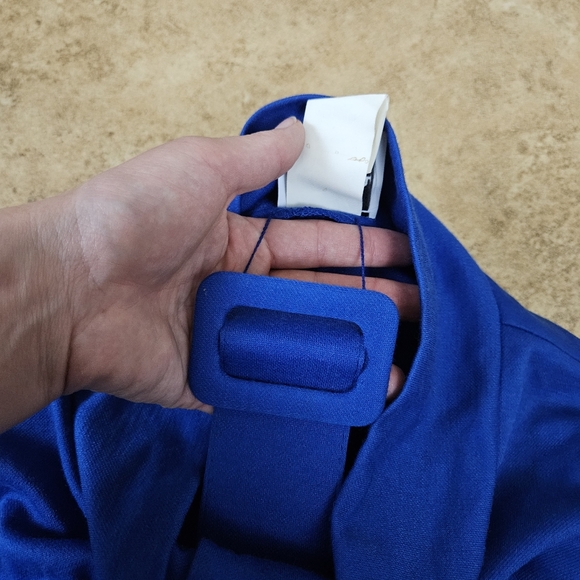 Vintage 80s Avante Garde Blue Dress M VTG 1980s Shirtdress Cobalt Wool Blend - Picture 11 of 11